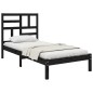 vidaXL Estructura de cama madera maciza de pino negra 90x200 cm