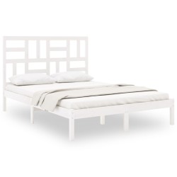 vidaXL Estructura de cama de madera maciza blanca 140x200 cm