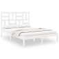 vidaXL Estructura de cama de madera maciza blanca 140x200 cm vidaXL Estructura de cama de madera maciza blanca 140x200 cm