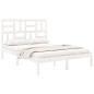 vidaXL Estructura de cama de madera maciza blanca 140x200 cm vidaXL Estructura de cama de madera maciza blanca 140x200 cm