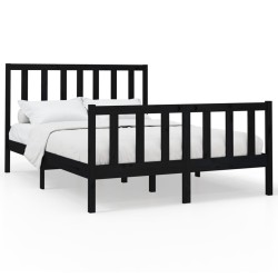 vidaXL Estructura de cama de madera maciza de pino negro 140x200 cm