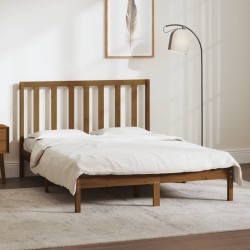 vidaXL Estructura cama madera de pino doble marrón miel 135x190 cm