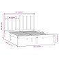 vidaXL Estructura cama madera de pino doble marrón miel 135x190 cm vidaXL Estructura cama madera de pino doble marrón miel 135x190 cm
