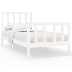vidaXL Estructura de cama madera maciza de pino blanco 90x200 cm