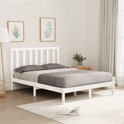 vidaXL Estructura de cama madera maciza blanca 120x200 cm