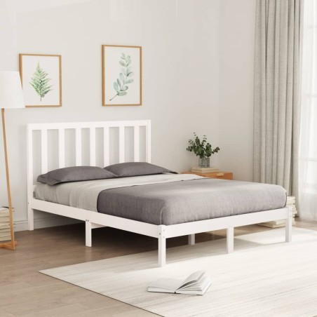 vidaXL Estructura de cama madera maciza blanca 120x200 cm