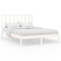 vidaXL Estructura de cama madera maciza blanca 120x200 cm