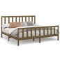 vidaXL Estructura de cama madera maciza marrón miel 200x200 cm