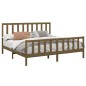 vidaXL Estructura de cama madera maciza marrón miel 200x200 cm