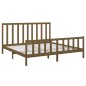vidaXL Estructura de cama madera maciza marrón miel 200x200 cm