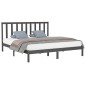 vidaXL Estructura de cama de madera maciza gris super king 180x200 cm vidaXL Estructura de cama de madera maciza gris super king 180x200 cm