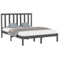 vidaXL Estructura de cama de madera maciza gris 140x200 cm vidaXL Estructura de cama de madera maciza gris 140x200 cm