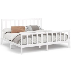 vidaXL Estructura de cama madera maciza de pino blanco 200x200 cm
