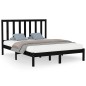 vidaXL Estructura de cama de madera maciza negra 140x200 cm vidaXL Estructura de cama de madera maciza negra 140x200 cm