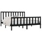 vidaXL Estructura de cama de madera maciza negra 200x200 cm vidaXL Estructura de cama de madera maciza negra 200x200 cm
