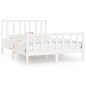 vidaXL Estructura de cama de madera maciza blanca 140x200 cm vidaXL Estructura de cama de madera maciza blanca 140x200 cm