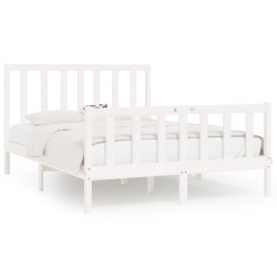 vidaXL Estructura de cama madera maciza blanca 120x200 cm