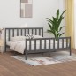 vidaXL Estructura de cama de madera maciza gris 200x200 cm