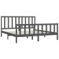 vidaXL Estructura de cama de madera maciza gris 200x200 cm