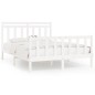 vidaXL Estructura de cama de madera maciza de pino blanco 160x200 cm vidaXL Estructura de cama de madera maciza de pino blanco 160x200 cm