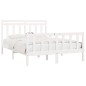 vidaXL Estructura de cama de madera maciza de pino blanco 160x200 cm vidaXL Estructura de cama de madera maciza de pino blanco 160x200 cm