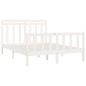 vidaXL Estructura de cama de madera maciza de pino blanco 160x200 cm vidaXL Estructura de cama de madera maciza de pino blanco 160x200 cm