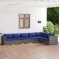 vidaXL Set de sofás de jardín 7 piezas y cojines ratán sintético gris vidaXL Set de sofás de jardín 7 piezas y cojines ratán sintético gris