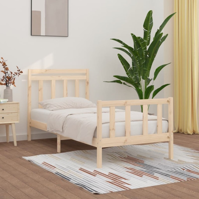 vidaXL Estructura de cama madera maciza de pino 90x200 cm vidaXL Estructura de cama madera maciza de pino 90x200 cm
