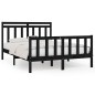 vidaXL Estructura de cama de madera maciza negra 140x200 cm vidaXL Estructura de cama de madera maciza negra 140x200 cm