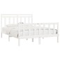 vidaXL Estructura de cama madera maciza de pino blanco 120x200 cm vidaXL Estructura de cama madera maciza de pino blanco 120x200 cm