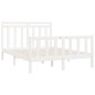vidaXL Estructura de cama madera maciza de pino blanco 120x200 cm vidaXL Estructura de cama madera maciza de pino blanco 120x200 cm