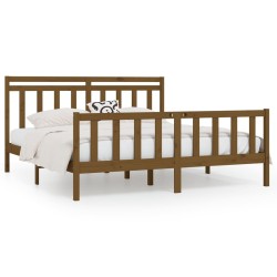 vidaXL Estructura de cama madera maciza marrón miel 200x200 cm