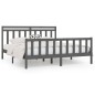 vidaXL Estructura de cama madera maciza de pino gris 180x200 cm