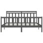vidaXL Estructura de cama madera maciza de pino gris 180x200 cm