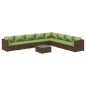 vidaXL Set muebles de jardín 9 piezas y cojines ratán sintético marrón vidaXL Set muebles de jardín 9 piezas y cojines ratán sintético marrón