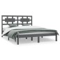 vidaXL Estructura de cama de madera maciza de pino gris 140x200 cm vidaXL Estructura de cama de madera maciza de pino gris 140x200 cm