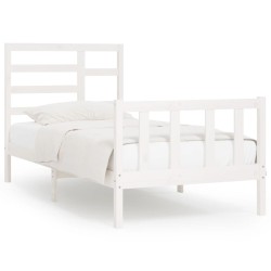 vidaXL Estructura de cama madera maciza de pino blanco 100x200 cm