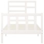 vidaXL Estructura de cama madera maciza de pino blanco 100x200 cm vidaXL Estructura de cama madera maciza de pino blanco 100x200 cm