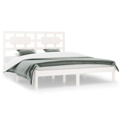 vidaXL Estructura de cama madera maciza de pino blanca 180x200 cm