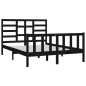 vidaXL Estructura de cama de madera maciza negra 120x200 cm
