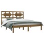 vidaXL Estructura de cama madera maciza de pino marrón miel 200x200 cm vidaXL Estructura de cama madera maciza de pino marrón miel 200x200 cm