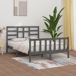vidaXL Estructura de cama de madera maciza de pino gris 160x200 cm