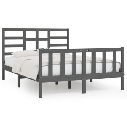vidaXL Estructura de cama de madera maciza de pino gris 160x200 cm