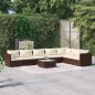 vidaXL Set muebles de jardín 8 piezas y cojines ratán sintético marrón vidaXL Set muebles de jardín 8 piezas y cojines ratán sintético marrón