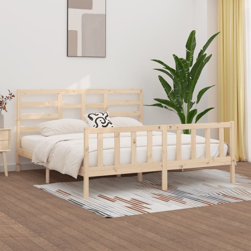 vidaXL Estructura de cama de madera maciza de pino 200x200 cm vidaXL Estructura de cama de madera maciza de pino 200x200 cm
