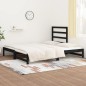 vidaXL Sofá cama extraíble madera maciza de pino negro 2x(90x190) cm