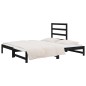 vidaXL Sofá cama extraíble madera maciza de pino negro 2x(90x190) cm