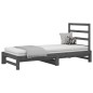 vidaXL Sofá cama extraíble madera maciza de pino gris 2x(90x190) cm
