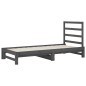 vidaXL Sofá cama extraíble madera maciza de pino gris 2x(90x190) cm