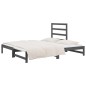 vidaXL Sofá cama extraíble madera maciza de pino gris 2x(90x190) cm